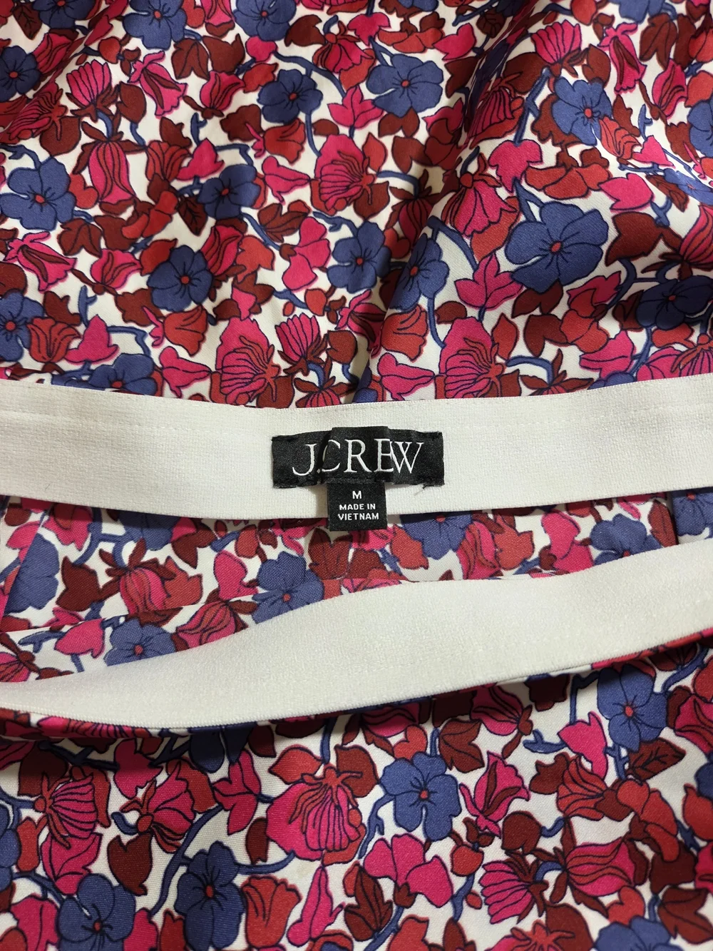 J.Crew Gwyneth Slip Skirt Berry Floral Midi A-Line Size M